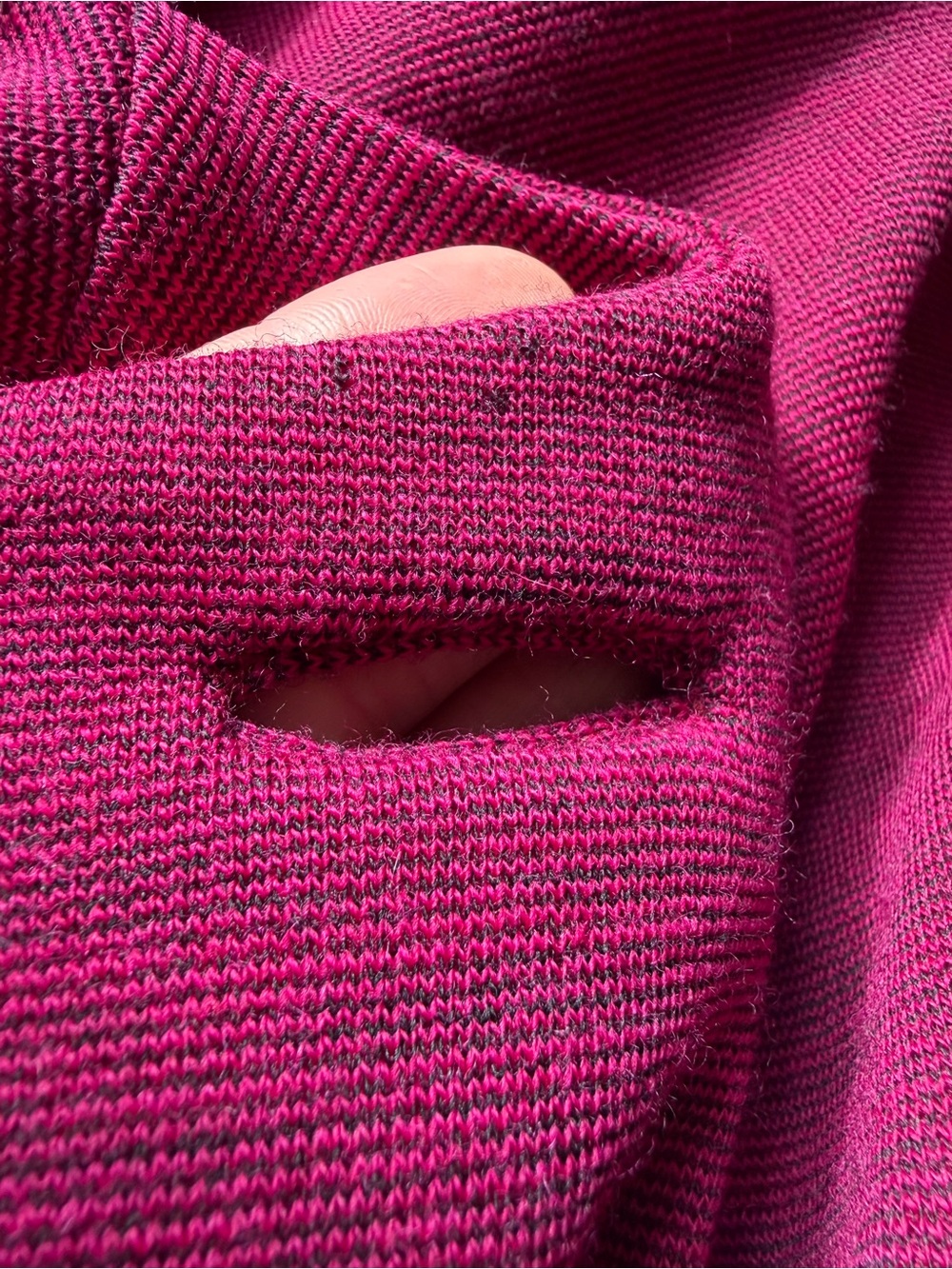Vintage 1950s 1960s MAGENTA PINK Wool Knit Suit Skirt Set Promenade Scarf Ascot - Picture 14 of 16